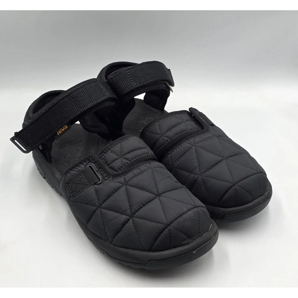 Teva Hurricane Hybrid Moc Sandals Mens 10 Black Quilted Ripstop Trail